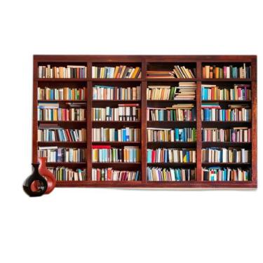 Imagem de Papel De Parede 3D Estante De Livros Fundo Vídeo 3,5M Est04 - Você Dec
