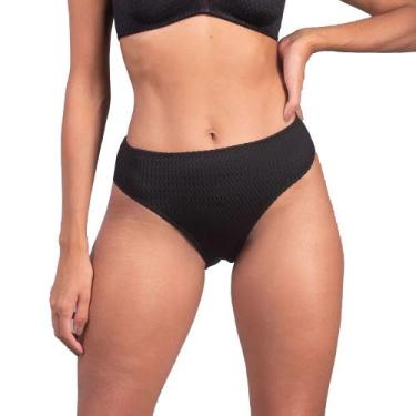 Imagem de Calcinha Duloren 129.500 Cintura Alta Básica Pernas Cavadas, Preto, G