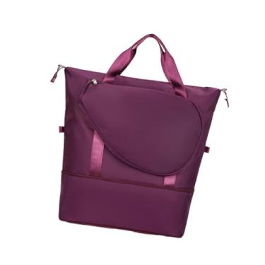 Imagem de YIJU Bolsa de tênis expansível multifuncional para mulheres e homens Bolsa de badminton premium esportiva, Violeta Escuro