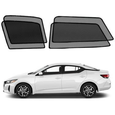 Imagem de BWEN Para-sol magnético para janela de carro para Nissan Sentra 2020-2025 persiana de janela lateral para bebês com proteção de malha respirável contra calor e raios solares para dormir, acampamento