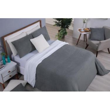 Imagem de Cobertor canada soft com manta sherpa casal queen 1pc - morada dos enx