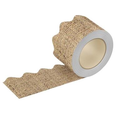 Imagem de IEUDNS Adesivos de borda para decoração de quadro branco, material escolar, decoração de borda de boletim multiuso para mesa de sala de aula, Marrom