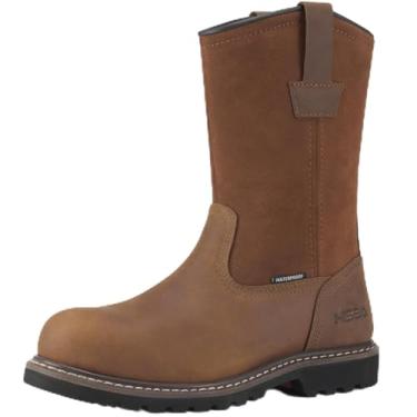 Imagem de HISEA Botas De Trabalho Masculinas Ningo Com Biqueira Aço/Macia, Wellington 100% Impermeáveis Couro Integral, Antiderrapantes E À Prova Óleo, Proteção Contra Riscos, Para Uso Masculino, Construção,