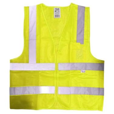 Imagem de Kit Colete Refletivo Blusão Amarelo C/ Bolso XG 4 Unidades - PLASTCOR