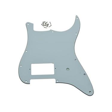 Imagem de KAISH 11 furos ST Strat One Humbucker placa de arranhão para guitarra compatível com Fender Delonge White, 3 camadas