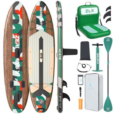Imagem de ZLX Prancha Inflável Com Assento, De Stand Up Paddle Extra Larga 10'6" Para Adultos, Nadadeira Balanceada Estável E Exclusiva, Sup Antiderrapante, Blow Portátil Iniciantes, Todos Os Níveis Habilidad
