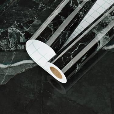 Imagem de HotDecor Papel de parede de mármore cinza descasque e cole papel de contato de mármore verde para gaveta, escrivaninha, adesivos de parede de vinil para banheiro, cozinha, capas de bancadas removíveis