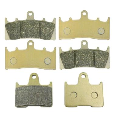 Imagem de ALLIE ZENG Pastilhas de freio dianteiras traseiras compatíveis com/para Suzuki GSXR 1000 2001-2002 GS 1200 2001 GSX 1400 2001-2007 FA188F FA254R