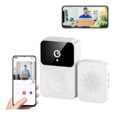 Imagem de Campainha Inteligente com Câmera de Vídeo Sem Fio X9 - Visão Noturna, Áudio em Tempo Real, Interfone Wi-Fi, App de Segurança, Mudança de Voz