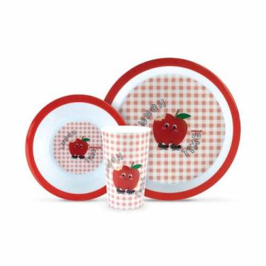 Imagem de Kit Alimentação Infantil Pimpolho 3 peças Prato Tigela Copo