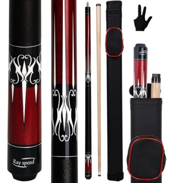 Imagem de Ray speed Bastão de taco de sinuca com eixo de deflexão baixa com estojo rígido de 540 a 590 ml bastão de sinuca profissional (vermelho, 590 g)