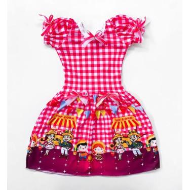 Imagem de Vestido Caipira Festa Junina Infantil Com Short Dança Quadrilha - Ana 