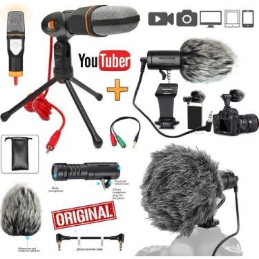 Imagem de Microfone Direcional Profissional Shotgun Celular Câmera Pc - Leffa Sh