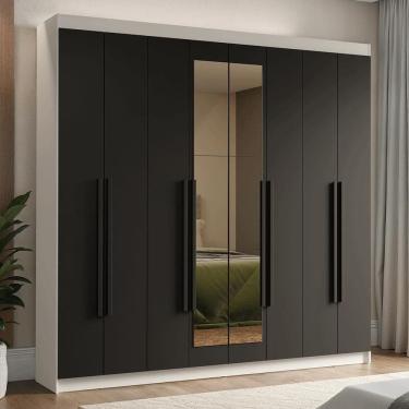 Imagem de Guarda-roupa Casal 8 Portas Batentes Com Espelho Madesa.