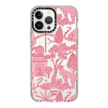 Imagem de CASETiFY Capa transparente para iPhone 13 Pro Max [não amarela/2 m. Proteção contra quedas de grau militar/compatível com Magsafe] - Cheetah Paradise Pink - Transparente
