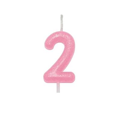 Imagem de Vela Aniversario Rosa c/Glitter - Silver Festas (Numero 2)