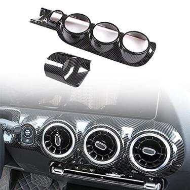 Imagem de FINMOKAL Painel interior de carro de fibra de carbono AC saída de ar moldura acabamento compatível com Benz GLA Class H247 B Class W247 2020-2022 (LHD)