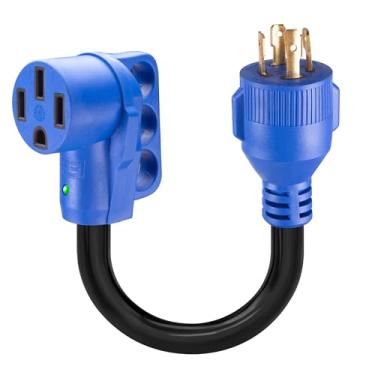 Imagem de FROSTYRIDER Cabo Adaptador De Gerador 4 Pinos 30 A Para 50 Rv, Elétrico Nema L14-30P 14-50R, Calibre 10/3 Serviço Pesado Com Indicador Energia Led, 12"