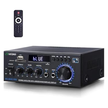 Imagem de Amplificador de áudio estéreo AK45 pro, sistema de amplificador de potência Bluetooth 5.0 sem fio de 2 canais de 300 W para uso doméstico, domésticos, rádio FM USB cartão SD controle remoto