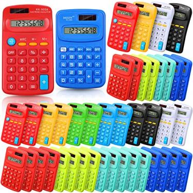 Imagem de Chumia Calculadora de bolso com 50 peças, calculadora básica a granel, pequena, com 4 funções, alimentada por bateria, mini calculadora infantil para estudantes, mesa de trabalho, escola primária,