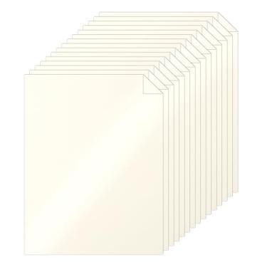 Imagem de Silunkia 40 folhas de papelão cremoso com brilho de 21 x 28 cm, papel para impressora de cartão de 34 kg para fazer cartões faça você mesmo, cartões de visita, convites de casamento, menus (creme)