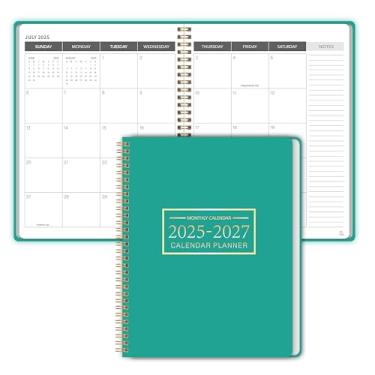 Imagem de Agenda mensal 2025-2027, calendário 2025, agenda de 24 meses, julho de 2025 a junho de 2027, 21,6 cm x 28 cm, capa de PVC rígido com encadernação em espiral, perfeita para escola e escritório para