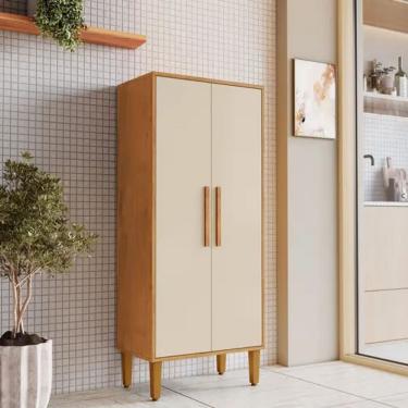 Imagem de Armário Multiuso 2 Portas 3 Prateleira Paraná  Kaiki Móveis - Nature/Off