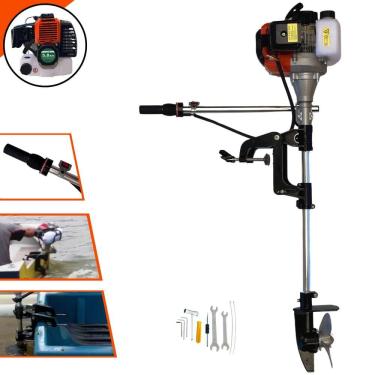 Imagem de Motor de Popa Com Rabeta Import Way IWMPG2T52 À Gasolina 2T 52cc 2,5HP 7.500rpm Hélice 16cm Ideal Para Lanchas, Botes e Barcos de Pequeno Porte