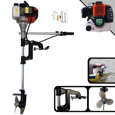 Imagem de Motor de Popa Import Way IWMPG2T52 À Gasolina Motor 2T 52cc 2,5HP de Potência Alta Rotação Rabeta Completa Para Barcos e Botes de Pequeno Porte