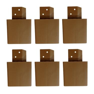 Imagem de Kit 6 Pés Guarda Roupas Cômodas C/ Parafusos Marrom Fox