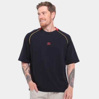 Imagem de Camiseta Umbro Panelled Mesh Masculino, Preto, Vinho, M