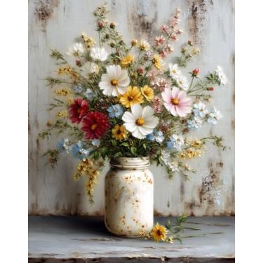 Imagem de Moohue Kits de ponto cruz estampado com contagem de 14 quilates para adultos flores estampadas padrões de ponto cruz arte artesanato suprimentos de ponto cruz (flores 7)