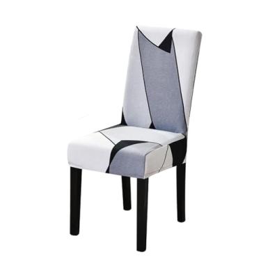 Imagem de Capa para cadeira estampada, lavável, grande, elástica, para cozinha, assentos elásticos, para sala de jantar, casamento (6 peças/W1-Y055)