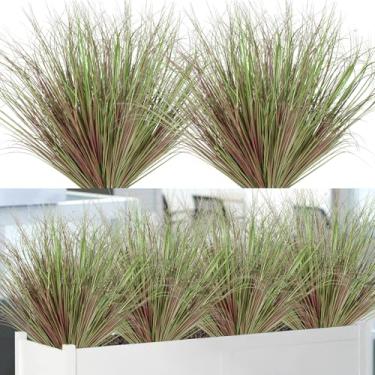 Imagem de Betylifoy Plantas artificiais para ambientes externos, 20 peças, resistentes a UV, plantas falsas, plantas falsas, grama artificial, hastes de vegetação artificial para decoração de interiores e