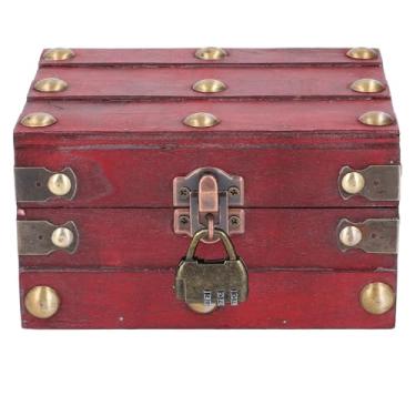 Imagem de Generic Caixa de Armazenamento de Madeira Vintage, Aparência Requintada Compacta Compensada Compensada (Vermelho)