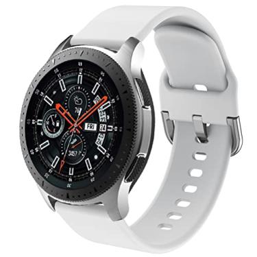 Imagem de DEALELE Pulseiras de silicone macio de 22 mm compatíveis com Samsung Galaxy Watch GT5 / GT5 Pro/4/4 Pro/3/3 Pro/GT4/GT3/GT2 de 46 mm (branca)