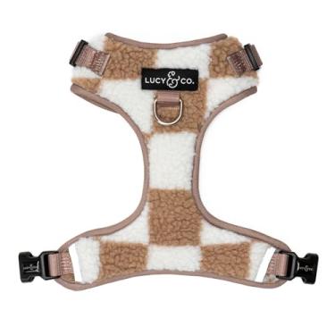 Imagem de Lucy & Co. Peitoral para cães para brincar de damas – colete para parar de puxar e andar fácil – produto de treinamento de coleira confortável com alças ajustáveis no peito e pescoço - xadrez branco e