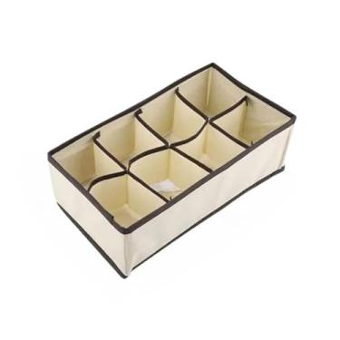 Imagem de Organizador de Calcinha e Roupas Íntimas - Gaveteiro Dobrável para Sutiãs, Meias e Cuecas,Ideal para Organização de Quarto ou Viagem(Unidade 8 Divisórias Bege)