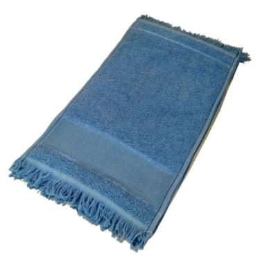 Imagem de 10 Toalha Social De Mão Visita Toalhinha do Boca com Barra em Etamine (Azul Pacífico)