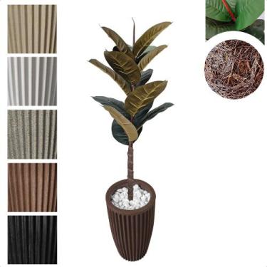 Imagem de Planta Artificial Ficus Lyrata Outono Toque Real com Vaso Decorativo -