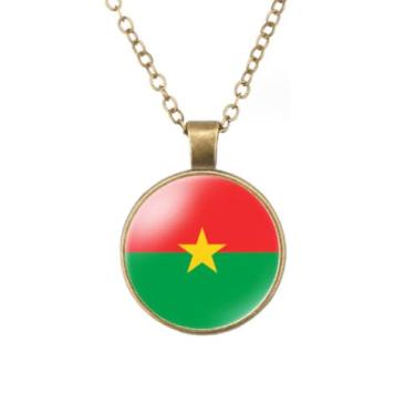 Imagem de EnigmaGlow Colar com pingente de liga de zinco com bandeira da maioria dos países do mundo para homens e mulheres, Zinco, Vidro