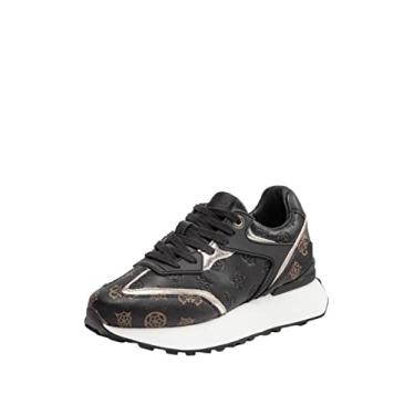 Imagem de GUESS Tênis feminino Luchia, Preto marrom ocra, 36