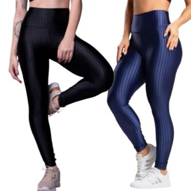 Imagem de Calça Legging de Academia New Zig 3D Vekyo Kit Com Duas Cores Cós Alto Treino-Feminino