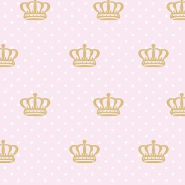 Imagem de Papel de Parede Adesivo Poá Rosa Coroas - 022 - Multimpressão