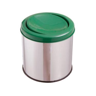 Imagem de Lixeira Inox Para Banheiro Reciclável 20 Litros Com Tampa - CM Design,