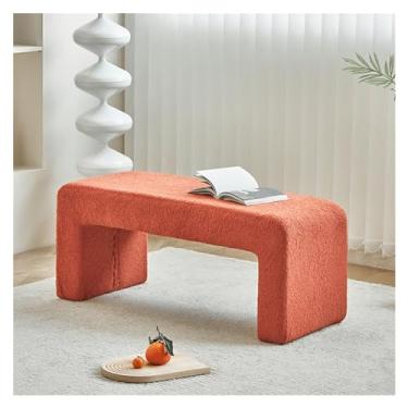 Imagem de Banco de armazenamento na extremidade da cama, banco de entrada estofado, banco de extremidade da cama para quarto boucle banco otomano moderno banco de sapatos para entrada, sala de estar, banco de