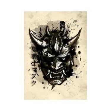 Imagem de Pôsteres De Arte De Parede De Samurai Japonês Moderno, Preto E Branco,