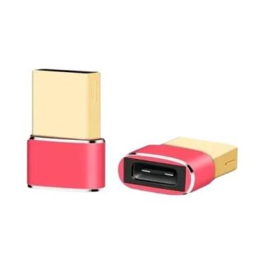 Imagem de Adaptador USB C Para Tipo C OTG Conversor Masculino Para Feminino Para
