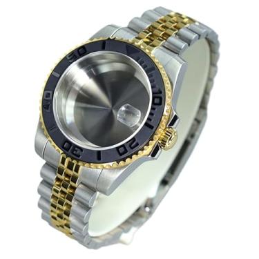 Imagem de Caixa de relógio de data à prova d'água de mergulho de luxo de 40 mm, bisel de cerâmica para Seiko NH35 NH34 36 2824 8215 movimento peça de relógio de vidro de safira, NH35 34 36 38 Movimento + tampa