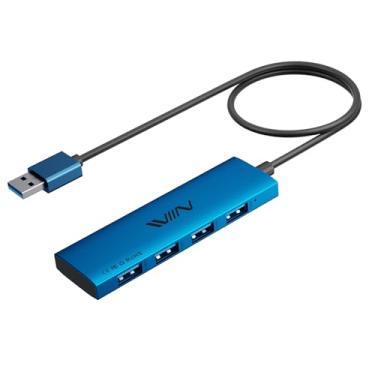 Imagem de Hub USB 3.0, extensor divisor USB de 4 portas, adaptador portátil, hub de dados multiportas para laptop, Xbox, pen drive, HDD, console, câmera, teclado, mouse, Windows, Mac OS PC, não projetado para